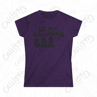 Purple softstyle tee with ’’s on it’ design from ’In My Engaged Era’ Women’s Bachelorette collection