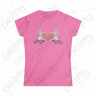 ’In My Wife Era’ Skeleton Hands Heart Women’s Softstyle Tee - Azalea / S