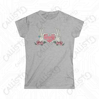 ’In My Wife Era’ Skeleton Hands Heart Women’s Softstyle Tee - Sport Grey / S