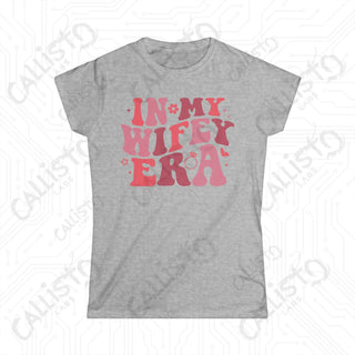 Womens grey softstyle tee with red ’I’m’ text