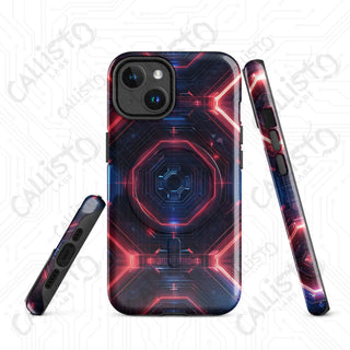 Neon Circuitry Cyberpunk MagSafe® iPhone® Tough Case – Futuristic Glow & Sleek Protection - iPhone 14