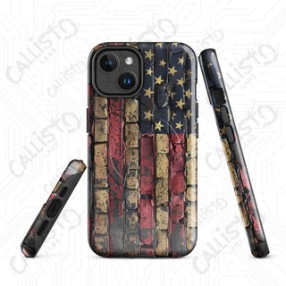 Distressed Brick American Flag MagSafe® Tough Case iPhone® – Bold Patriotic Style - Glossy / iPhone 14