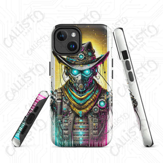 Neon Cyberpunk Dystopian Cowboy Villain/Hero MagSafe® iPhone® Tough Case – Bold & Protective - Glossy / iPhone 14