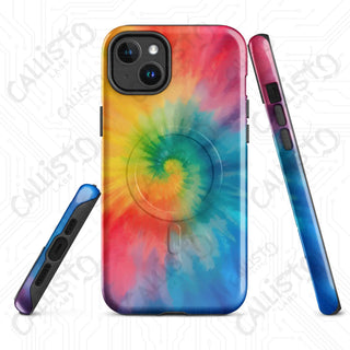 Hippie Love Tie Dye MagSafe® Tough Case iPhone® – Groovy Colorful Protection - Glossy / iPhone 14 Plus