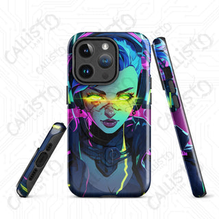 Neon Beauty Cyberpunk Babe MagSafe® iPhone® Tough Case – Bold & Vibrant Design - iPhone 14 Pro