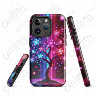 Cyberpunk Cherry Blossom MagSafe® iPhone® Tough Case – Futuristic Floral Elegance - iPhone 14 Pro