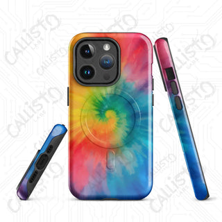 Hippie Love Tie Dye MagSafe® Tough Case iPhone® – Groovy Colorful Protection - Glossy / iPhone 14 Pro