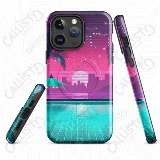 Miami Palms & Seas Cyberpunk MagSafe® iPhone® Tough Case – Vibrant Urban Vibes - iPhone 14 Pro Max