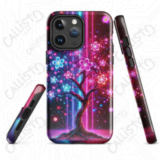 Cyberpunk Cherry Blossom MagSafe® iPhone® Tough Case – Futuristic Floral Elegance - iPhone 14 Pro Max