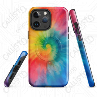 Hippie Love Tie Dye MagSafe® Tough Case iPhone® – Groovy Colorful Protection - Glossy / iPhone 14 Pro Max