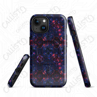 Holographic Gridline Cyberpunk MagSafe® iPhone® Tough Case – Futuristic Shine & Maximum Protection - iPhone 15