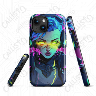 Neon Beauty Cyberpunk Babe MagSafe® iPhone® Tough Case – Bold & Vibrant Design - iPhone 15