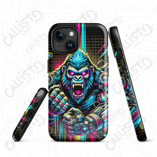 Angry Cyberpunk Gorilla MagSafe® iPhone® Tough Case – Futuristic Protection Style - Glossy / iPhone 15