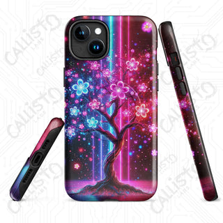 Cyberpunk Cherry Blossom MagSafe® iPhone® Tough Case – Futuristic Floral Elegance - iPhone 15 Plus