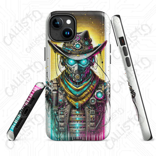 Neon Cyberpunk Dystopian Cowboy Villain/Hero MagSafe® iPhone® Tough Case – Bold & Protective - Glossy / iPhone 15 Plus