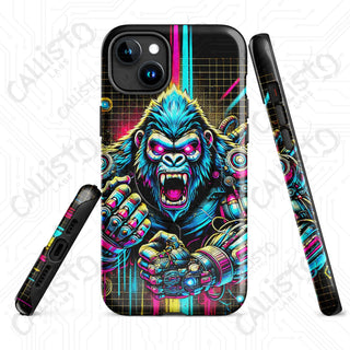 Angry Cyberpunk Gorilla MagSafe® iPhone® Tough Case – Futuristic Protection Style - Glossy / iPhone 15 Plus