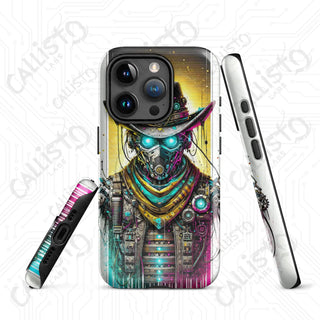 Neon Cyberpunk Dystopian Cowboy Villain/Hero MagSafe® iPhone® Tough Case – Bold & Protective - Glossy / iPhone 15 Pro