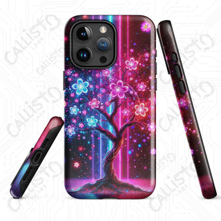 Cyberpunk Cherry Blossom MagSafe® iPhone® Tough Case – Futuristic Floral Elegance - iPhone 15 Pro Max