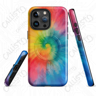 Hippie Love Tie Dye MagSafe® Tough Case iPhone® – Groovy Colorful Protection - Glossy / iPhone 15 Pro Max