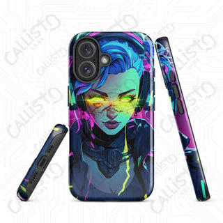 Neon Beauty Cyberpunk Babe MagSafe® iPhone® Tough Case – Bold & Vibrant Design - iPhone 16