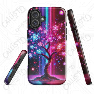 Cyberpunk Cherry Blossom MagSafe® iPhone® Tough Case – Futuristic Floral Elegance - iPhone 16 Plus