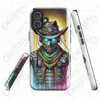 Neon Cyberpunk Dystopian Cowboy Villain/Hero MagSafe® iPhone® Tough Case – Bold & Protective - Glossy / iPhone 16 Plus