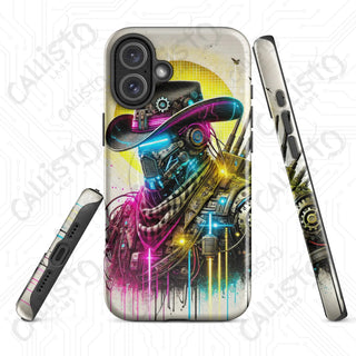 Cyberpunk Dystopian Cowboy Neon MagSafe® iPhone® Tough Case – Bold & Futuristic Style - Glossy / iPhone 16 Plus