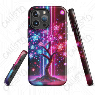 Cyberpunk Cherry Blossom MagSafe® iPhone® Tough Case – Futuristic Floral Elegance - iPhone 16 Pro Max