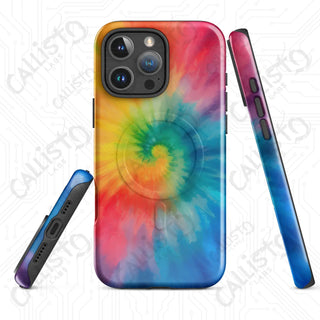 Hippie Love Tie Dye MagSafe® Tough Case iPhone® – Groovy Colorful Protection - Glossy / iPhone 16 Pro Max