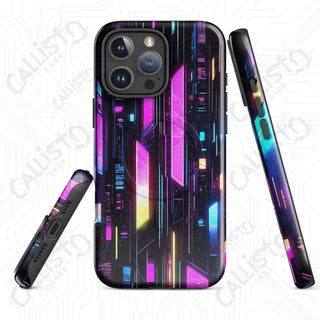 Vibrant Neon Cyberpunk Gridline MagSafe® iPhone® Tough Case – Futuristic Style & Protection - Glossy / iPhone 16 Pro Max