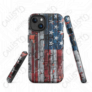 Distressed Brick American Flag MagSafe® Tough Case iPhone® – Bold Patriotic Style - Matte / iPhone 14