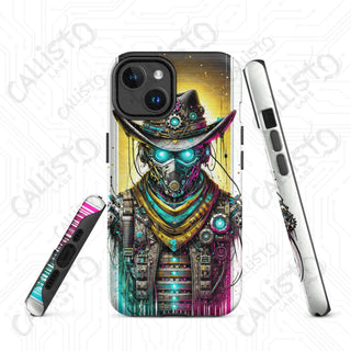 Neon Cyberpunk Dystopian Cowboy Villain/Hero MagSafe® iPhone® Tough Case – Bold & Protective - Matte / iPhone 14