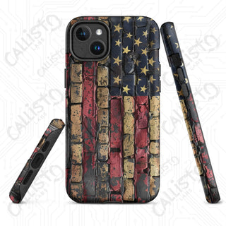 Distressed Brick American Flag MagSafe® Tough Case iPhone® – Bold Patriotic Style - Matte / iPhone 14 Plus