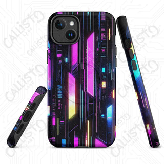 Vibrant Neon Cyberpunk Gridline MagSafe® iPhone® Tough Case – Futuristic Style & Protection - Matte / iPhone 14 Plus