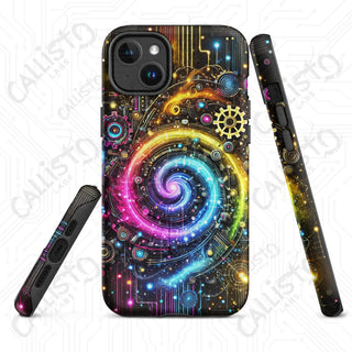 Colorful Neon Cyberpunk Rainbow Swirl MagSafe® iPhone® Tough Case – Bold & Futuristic Design - Matte / iPhone 14 Plus