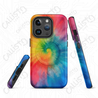 Hippie Love Tie Dye MagSafe® Tough Case iPhone® – Groovy Colorful Protection - Matte / iPhone 14 Pro