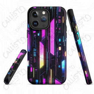 Vibrant Neon Cyberpunk Gridline MagSafe® iPhone® Tough Case – Futuristic Style & Protection - Matte / iPhone 14 Pro Max