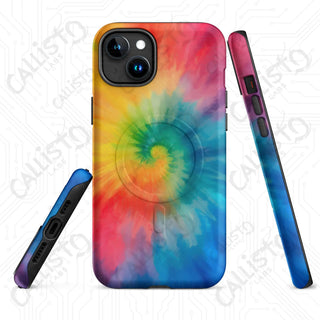 Hippie Love Tie Dye MagSafe® Tough Case iPhone® – Groovy Colorful Protection - Matte / iPhone 15 Plus