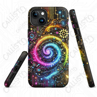 Colorful Neon Cyberpunk Rainbow Swirl MagSafe® iPhone® Tough Case – Bold & Futuristic Design - Matte / iPhone 15 Plus