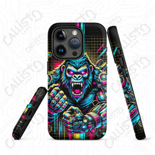 Angry Cyberpunk Gorilla MagSafe® iPhone® Tough Case – Futuristic Protection Style - Matte / iPhone 15 Pro