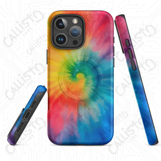 Hippie Love Tie Dye MagSafe® Tough Case iPhone® – Groovy Colorful Protection - Matte / iPhone 16 Pro Max