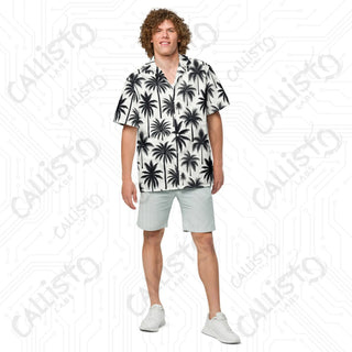 Men’s Classic Palm Tree Button Up Shirt - 2XS