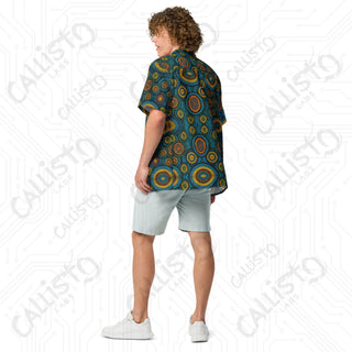 Men’s Colorful Geometric Shaped Hawaiian Button Up Shirt