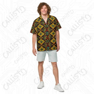 Men’s Colorful Hawaiian Button Up Shirt - 2XS