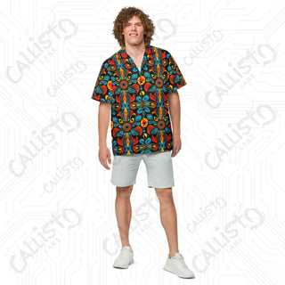 Men’s Colorful Hawaiian Button Up Shirt - 2XS