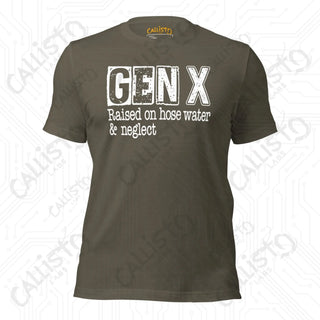 Men’s GenX Raised on Hose Water Funny T-shirt - Army / S