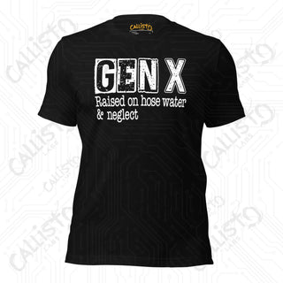 Men’s GenX Raised on Hose Water Funny T-shirt - Black / XS