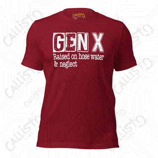 Men’s GenX Raised on Hose Water Funny T-shirt - Cardinal / XS