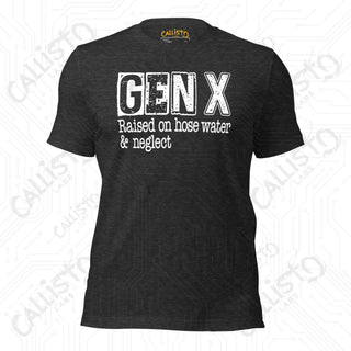 Men’s GenX Raised on Hose Water Funny T-shirt - Dark Grey Heather / XS