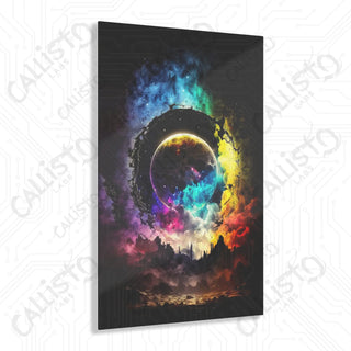 Mystical Moonscape Acrylic Panel Art - Callisto Labs Original Nebula Moon Print - 20″ x 30″ (Vertical) / Glossy